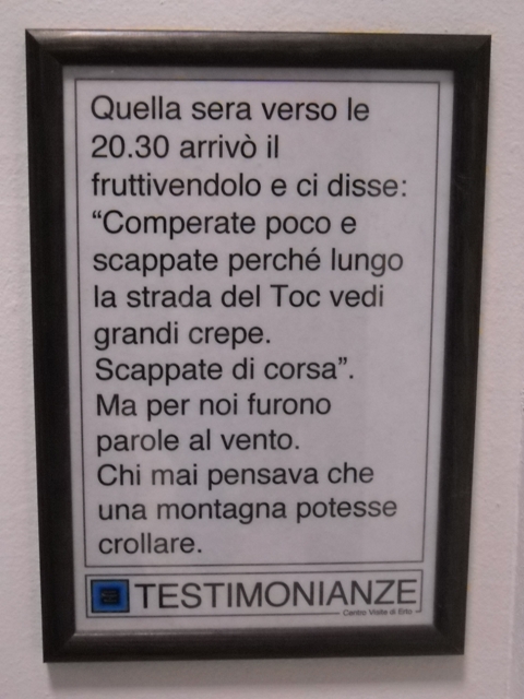 Diga del Vajont- testimonianza